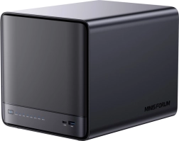 Minisforum NAS N5 mini-pc med AMD Ryzen 7, 16 GB RAM og 128 GB system-SSD