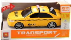 Plastik-taxa på batterier med lys og lyde