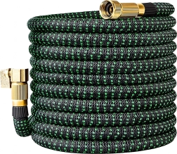 Udvidelig hav slange 2,5–7,5 m med messing-hurtigkoblinger og multifunktionspistol