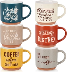 Sæt med keramiske krus 230 ml, 6 stk.