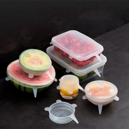 Silikone-låg til madvarer (universelle) 6 stk - blå