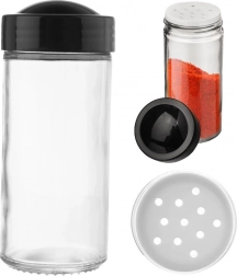 Glas krydderidåse med si Black 100 ml