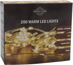 Lyskæde med timer 200 LED, 10 m