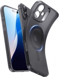 Gennemsigtigt etui ESR Zero Clear Case HaloLock til iPhone 16, sort