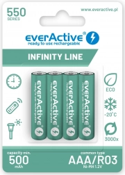 AAA R03 akkumulatorer 550 mAh – klar til brug Infinity Line (4 stk.)