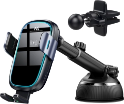 Automatisk bilholder med trådløs Qi-opladning 15 W