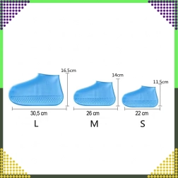 Vandtætte silikoneovertræk til sko mod regn og glatte overflader, størrelse L