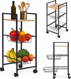 Flytbar reol med 2 kurve og hylde på hjul fra ModernHome