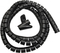 Organizer – spiral kabelstrømpe 25 mm × 2 m MACLEAN MCTV-676 B, sort