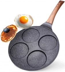 Granitstegepande til æg med 4 huller BLACK&WOOD 26 cm