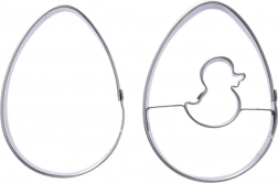 Sæt æggeformede udstikkere i rustfrit stål 5,5 cm, 2 stk.