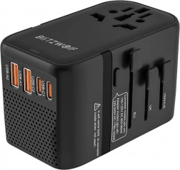Rejseadapter BlitzWolf BW-TA3 med spændingsomformer og USB-opladning