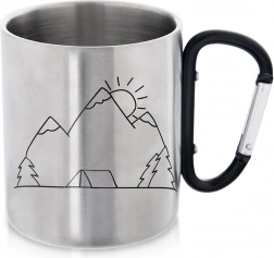 Turistisk stålkop med karabinhage 350 ml