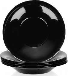 Dybde glasskåle sorte 21,5 cm, 400 ml – sæt med 6 stk.