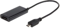 MHL-adapter micro USB til HDMI med USB-strøm, 16 cm