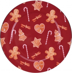 Rød julebordskåner under tallerken 33 cm