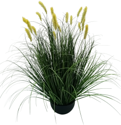 Kunstigt prydgræs Pennisetum i potte, gul, 70 cm