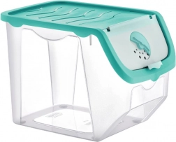 Plastboks til frugt og grøntsager med låg 12 l, turkis