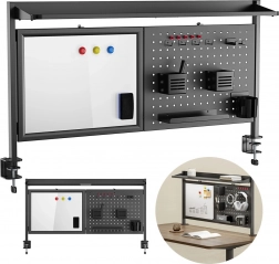 skrivebordsorganizer med magnetisk tavle og perforeret panel