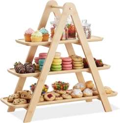 Bambus etagere i tre niveauer 43 × 13,5 × 39 cm