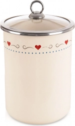 Emaljeret fødevarekrukke med glaslåg TONCA 1,9 l