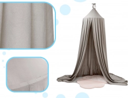 Hængende baldakin over tremmeseng – Grå