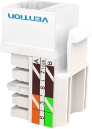 Keystone Jack-kobling Cat.5E UTP 180° Vention IPBW0 Hvid
