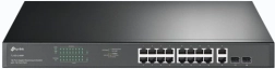 Switch med 16 GE-porte med PoE+ samt 2 GE-porte og 2 SFP-porte