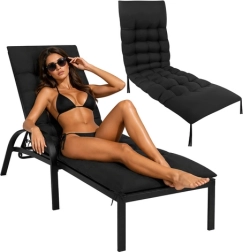 Havehynde til solseng Gardlov sort 180 × 56 × 9 cm