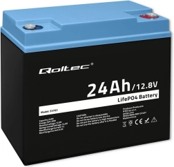 LiFePO4-batteri litium-jernfosfat 12,8V 24Ah 307,2Wh med BMS