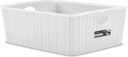 Elegance kurv i hvid plast 36 × 29 × 13 cm