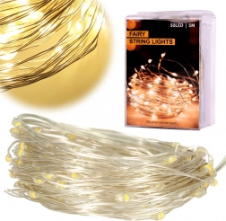 Dekorative LED-lystråde 5 m, 50 LED – Varm