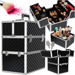 XXL makeupkuffert 3D – udfoldelig makeup-organizer med lås