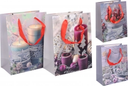 Julegavepose S 18 × 23 × 10 cm – papir, med stærke håndtag