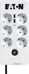 Overspændingsbeskyttet forlænger EATON Protection Box 6 USB