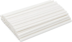Papirpinde til cake pops og slikkepinde, hvide, 11,5 cm - 50 stk.