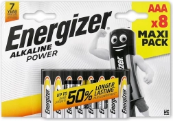 Alkaliske batterier AAA Energizer Alkaline Power, blister 8 stk.