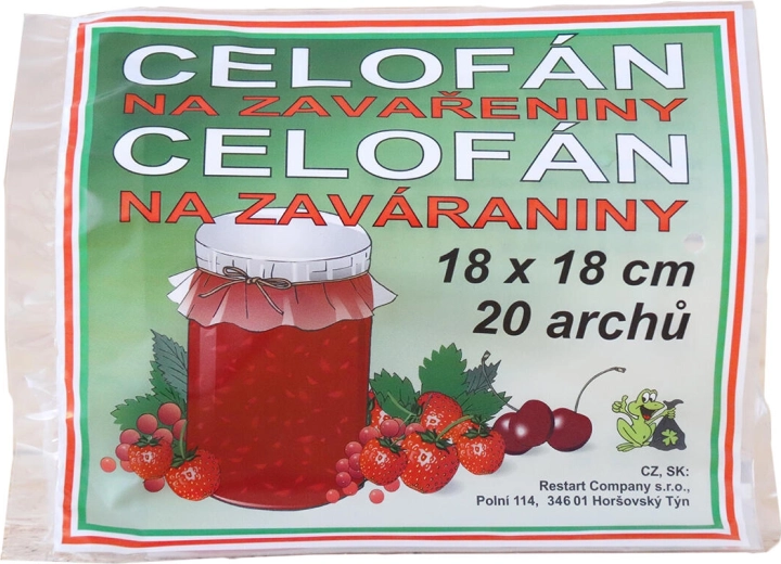 Cellofanark til henkogning 18 × 18 cm (20 stk)