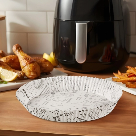 Papirbageforme til airfryer 23 cm, 50 stk.