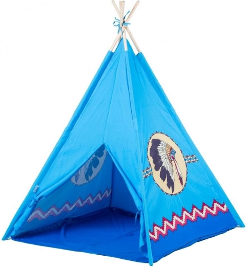 Børne-tipi med vindue – Blå