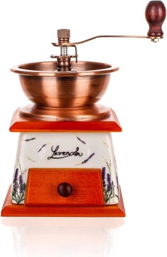 Stilfuldt LAVENDER-motiv og holdbar metaltragt