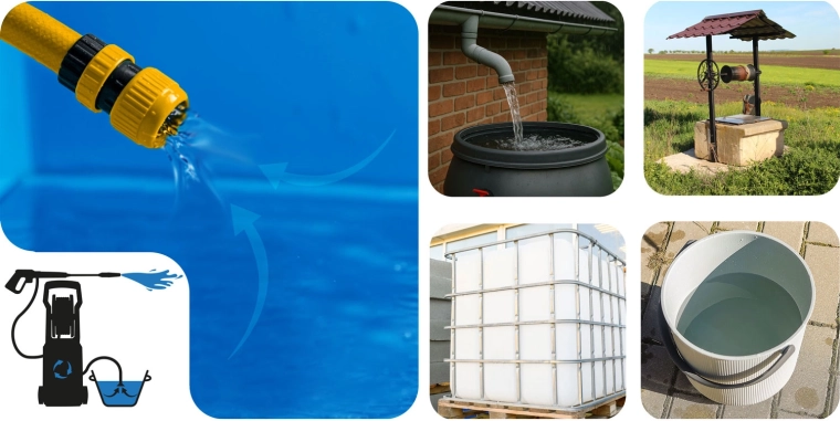 Selvansugende aluminiumpumpe – tager vand selv fra tønde