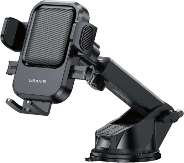 USAMS One-touch mobilholder til bil til forrude og instrumentbræt, sort