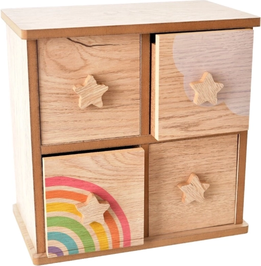 Træorganizer Rainbow med 4 skuffer