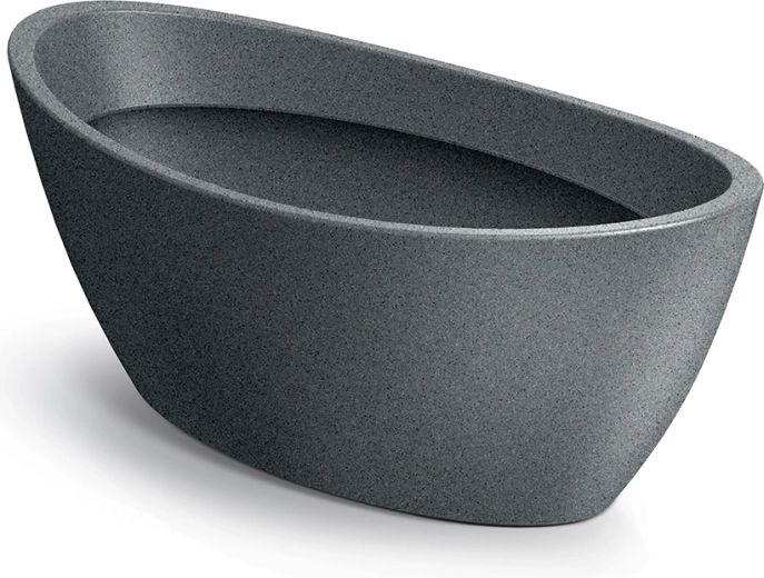 Oval plantekasse Aria 40 cm, granitgrå