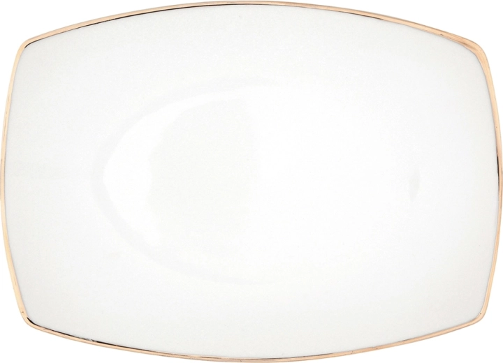 Serveringsskål MariaPaula Moderna firkantet 33 cm med gulddesign