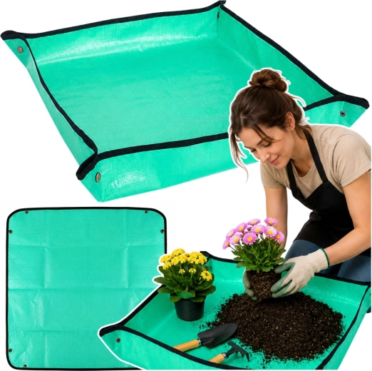 Sammenklappelig haveunderlag til ompotning af planter 100 × 100 cm