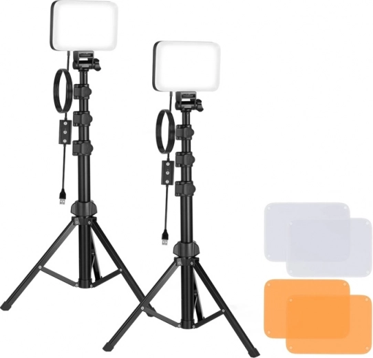 Neewer BP66 studiopakke med to LED-lys med filtre og stativer