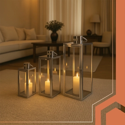 Glas + rustfrit stål i elegant sølvfinish