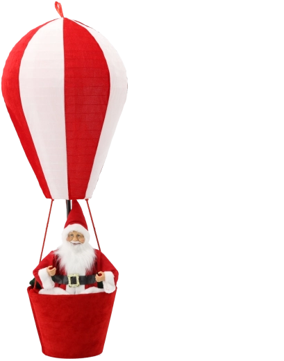 Julepynt med julemand i luftballon 110 cm